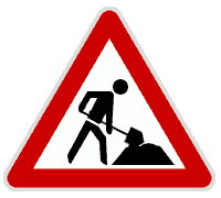 Animated roadwork sign