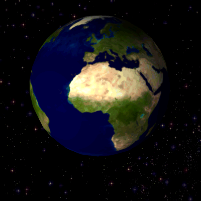 A spinning planet Earth